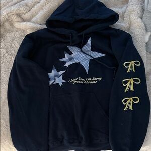 Gildan Black Hoodie with Star and Bow Accents